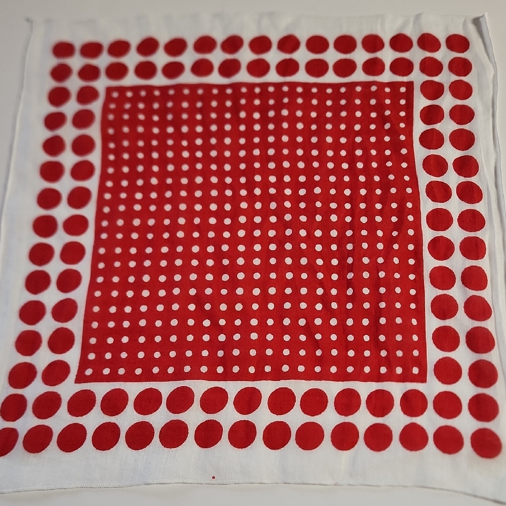 Vintage Women's Red/white  Polka Dot Handkerchief